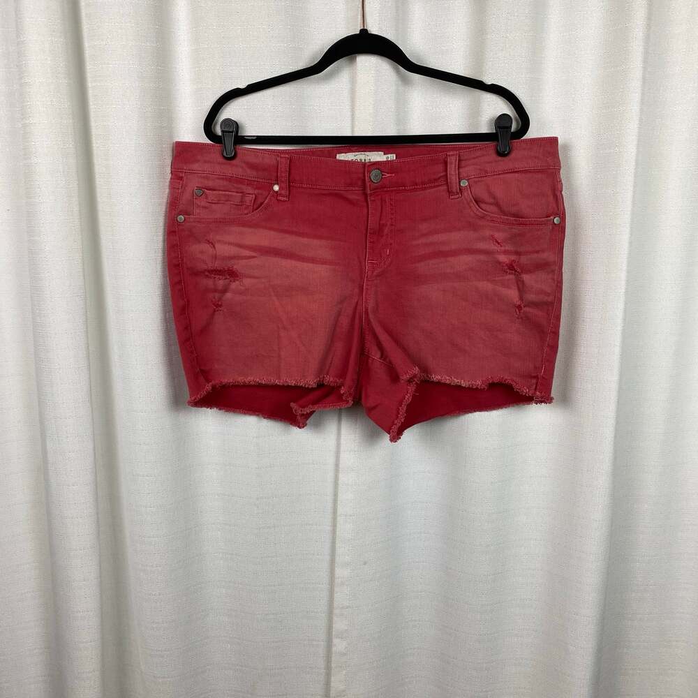 Torrid Red Wash Distressed Denim Shorts Sz.20W